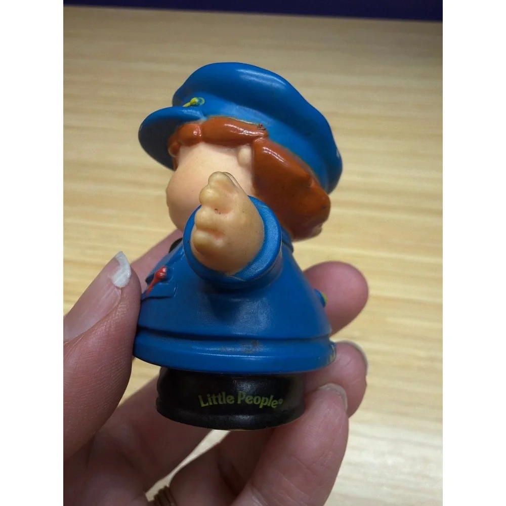 Fisher Price Little People Crossing Guard‎ Figure Sign 2007 Damaged